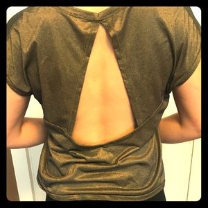 Lululemon sparkling peekaboo gold top RARE!!!